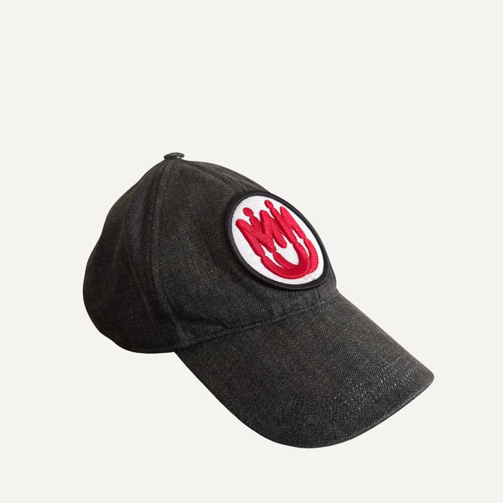 Size S - Miu Miu Unisex Cotton Denim Stacked Logo Cap Italy